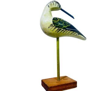 Vtg Carved Wood SeaBird Shore bird Sandpiper‎ Beach Cabin Nautical CoastalCore